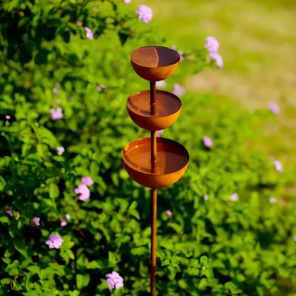 Birdshire™ – Rustic Three-Tier Bird Bath & Feeding Station