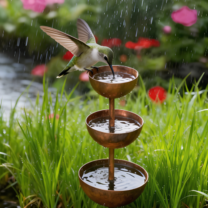 Birdshire™ – Rustic Three-Tier Bird Bath & Feeding Station