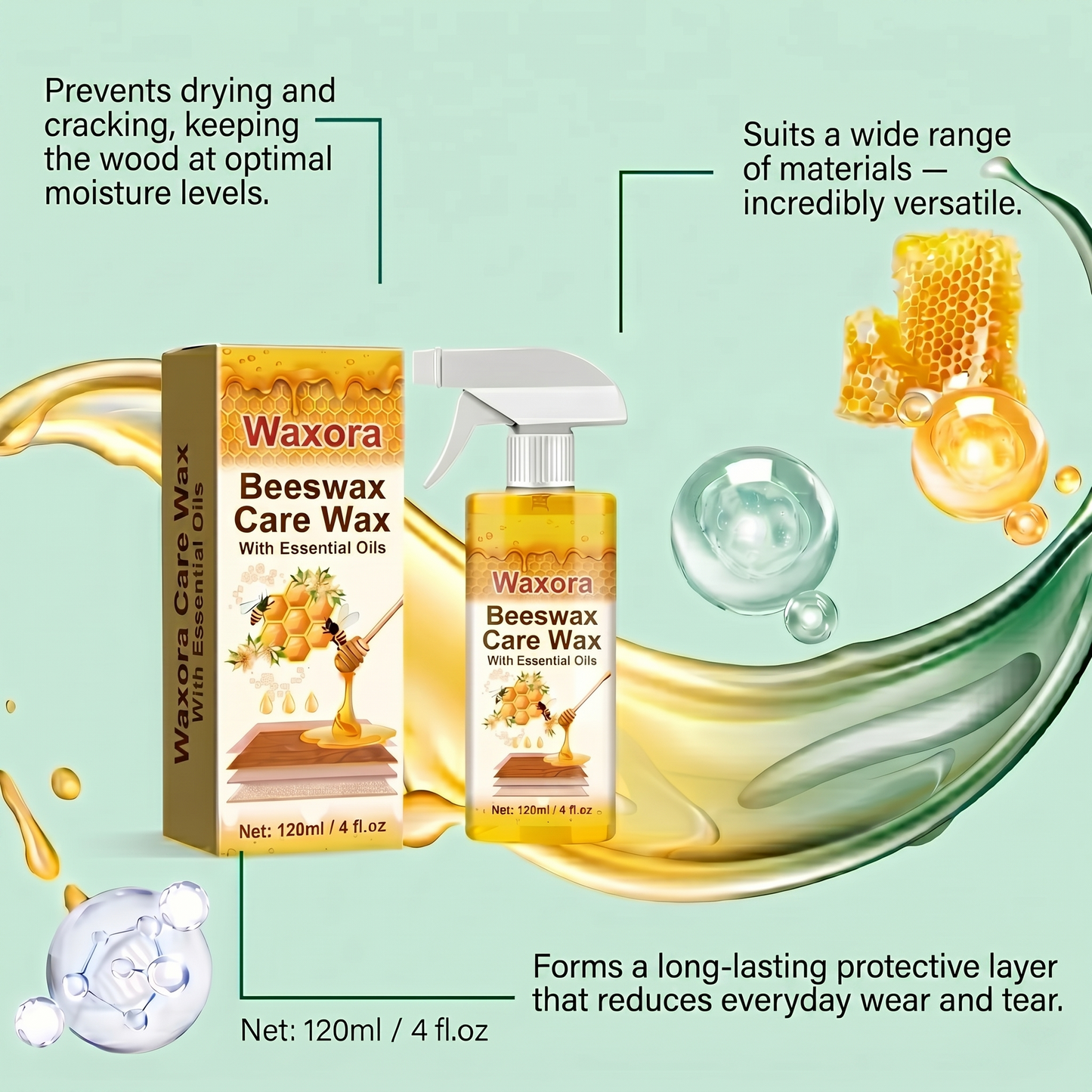 Waxora™ - All-in-One Beeswax Spray for Wood Care