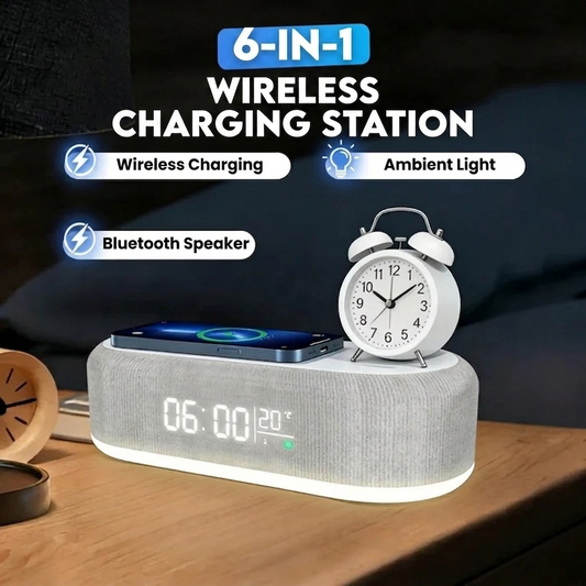 SmartStation™ – 6-in-1 Wireless Charging Station with Multiple Functions