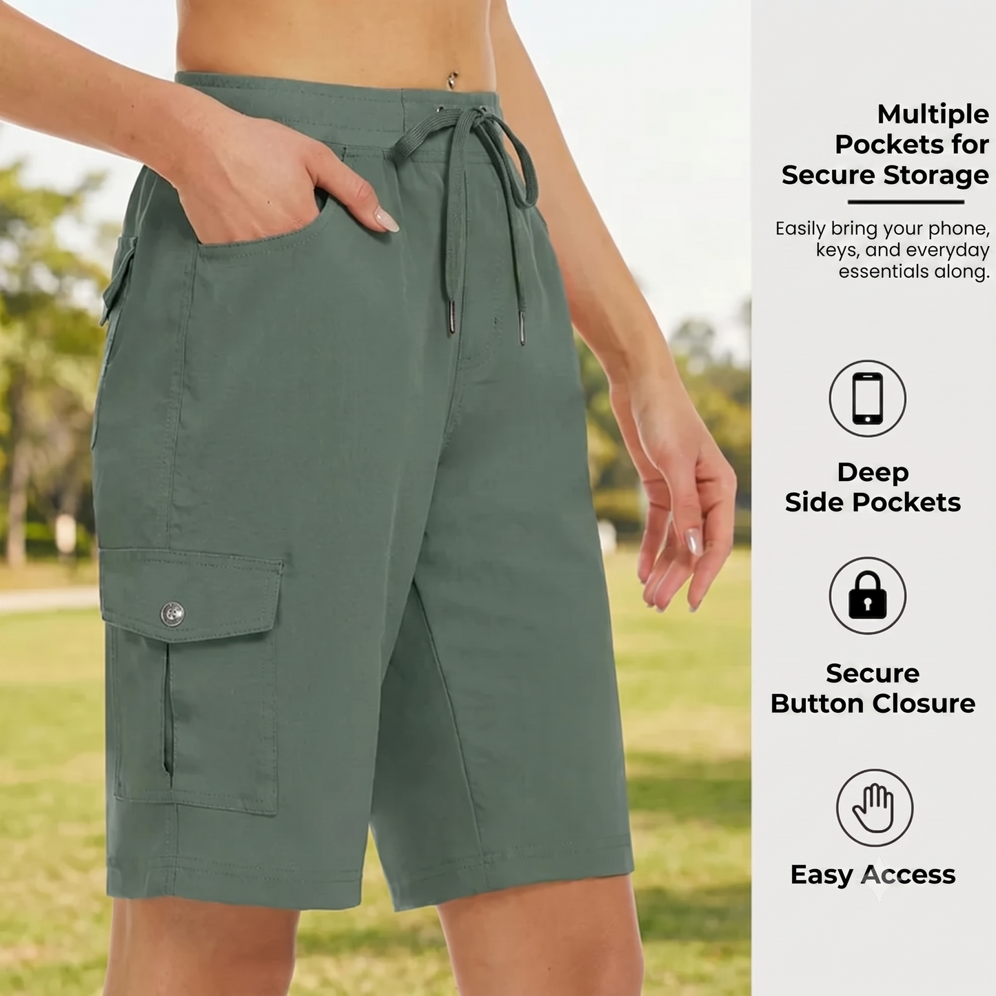 TrailPocket™ - Quick-Dry Cargo Shorts with Spacious Pockets & UPF 50+ for Women