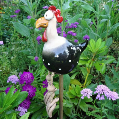 YardHen™ – Decorative Ceramic Garden Hen with Dangling Legs